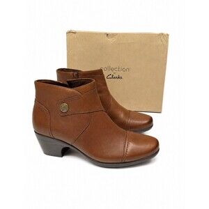 Clarks Emily Calle Tan Leather Bootie Women's Size 10M New in box